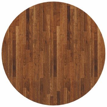 Tablero De Mesa | Encimera Marrón Claro Ø 80 X 4 Cm Madera De Roble Sólido