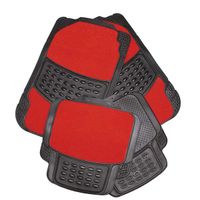 black rubber mat set - red carpet centre