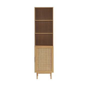 Armario de almacenamiento de madera y caña h190cm - madera clara