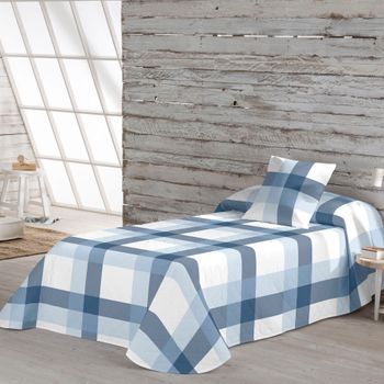 Colcha Bouti Escoces Azul-blanco Cama 105