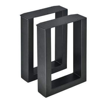 Set De 2x Patas Para Bancos Makers - Acero - 30 X 43 Cm - Negro [en.casa]