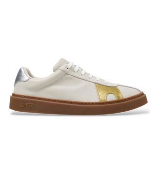 Camper para hombre. K101107-004 Zapatillas de piel Runner Twentyfive Twins blanco (46), Plano, Cordones, Casual