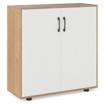 Costway Armario de Almacenamiento de 2 Puertas Moderno con Estante Ajustable de 5 Posiciones Armario Independiente para Cocina Estudio