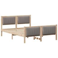 estructura de cama con cabecera marron y taupe 140 x 200 cm vidaxl