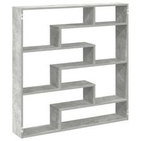 estante cubo de pared 7 compartimentos madera gris hormigon vidaxl