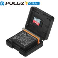 puluz caja de almacenamiento de bateria de plastico duro para dji osmo action  osmo action 3  gopro hero11  hero10 9 bateria de ahdbt-901 negra