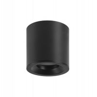 foco techo superficie tubular para bombilla gu10 negro 85mm