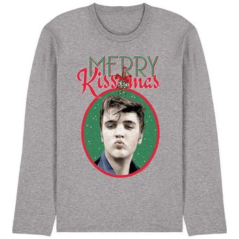 Elvis Presley Camiseta manga larga Merry Kissmas para hombre