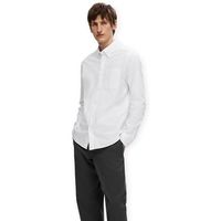 selected camisa manga larga noos regrick oxford shirt - white para hombre