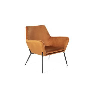 Sillón De Terciopelo Color Caramelo Gin