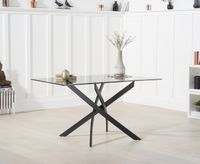 mara 120cm rectangular glass dining table