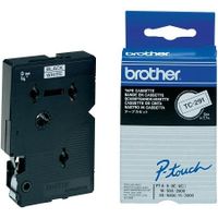 brother tc-291 original p-touch label tape 9mm x 77m black on white