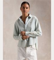polo ralph lauren para mujer 211891420001 camisa cropped boxy verde xs casual algodon manga larga