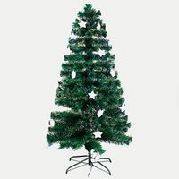 arbol de fibra optica con estrella cluz 150cm 80x80x150 cm color verde