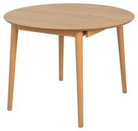 mesa extensible redonda de roble claro d115