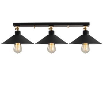Lámpara De Techo Berceste-n-660 Negro Metal Diámetro 80x17 Cm
