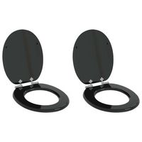 asiento de inodoro de cierre suave 2 uds negro 44 x 38 cm vidaxl