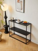 consola estilo industrial en acero negro