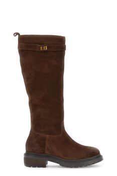 botas de piel de ante con cremallera dark brown 37