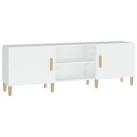 mueble tv  mueble de salon  armario tv madera contrachapada blanco 150x30x50 cm