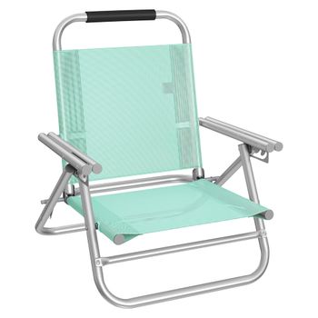 Silla de Playa con Respaldo Tela para Exteriores
