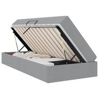 cama con almacenamiento y colchon gris claro 100 x 200 cm vidaxl