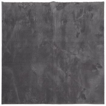 Alfombra De Pelo Corto Suave Lavable Huarte Antracita 200x200cm Vidaxl