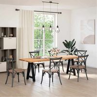 patas de mesa de centro forma a 2 uds  patas para mesa acero negro60x72-73 cm