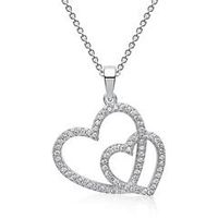 cadena colgante corazon plata 925 circonita