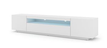 Mueble para TV efecto madera Blanco LED