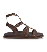 alpe para mujer 558017 sandalias de piel isabella marron 37 plano hebilla casual
