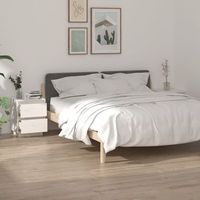 mesitas de noche 2 uds - dormitorio - madera maciza de pino - blanco 40x35x50cm