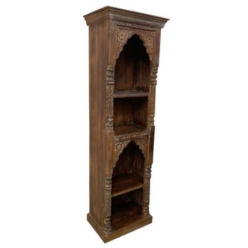 Estantería librería de madera acabado artesanal marrón 57x41x183 cm