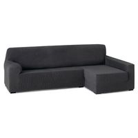 funda sofa chaiselongue poliester grisoscurobrazo largo rustica drc