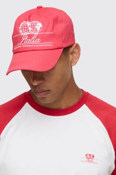 Gorra Con Bordado Italia, Rojo
