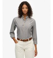 superdry para mujer w4010565a camisa oxford slim azul m casual algodon manga larga