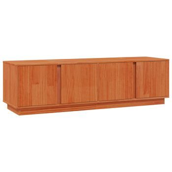 Mueble De Tv | Mueble De Salón | Gabinete De Tv Marrón Cera 140 X 40 X 40 Cm Pino Macizo