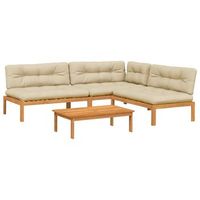 set de sofas de palets de jardin y cojines 4 pzas madera acacia vidaxl