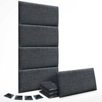 dhome juego de 8 paneles tapizados de tela de lujo pack autoadhesivos para pared acusticos absorbentes proteccion silver ebony 60x60cm x8
