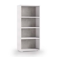 estanteria multiusos con estantes ajustables blanca y de hormigon