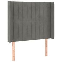 cabecero cama mueble de dormitorio con led de terciopelo claro 103 x 16 x 118128 cm gris m020001402