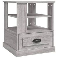 mesa auxiliar madera contrachapada gris sonoma 50x50x60 cm vidaxl
