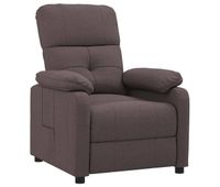 vidaxl sillon reclinable de tela marron oscuro