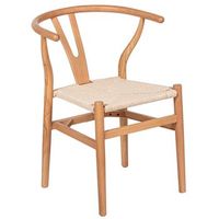 silla con brazos madera haya  natural  asiento de cuerda