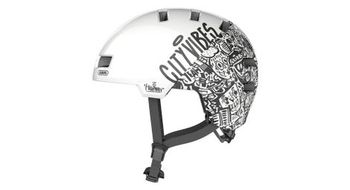 Casco abus skurb ace plata   blanco bol