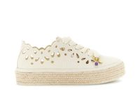 zapatillas con cordones en tejido perforado beige