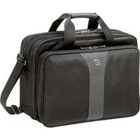 wenger legacy double-gusset 16 laptop case - black  grey black