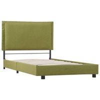 estructura de cama de tela verde 90x200 cm