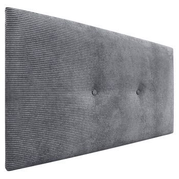 Dhome Cabecero De Pana Liso Con Botones 90x60 Camas 80/90 - Gris Oscuro