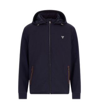Guess para hombre. M4YL27WEDJ0 Chaqueta Windbreaker marino (S), Casual, Poliéster